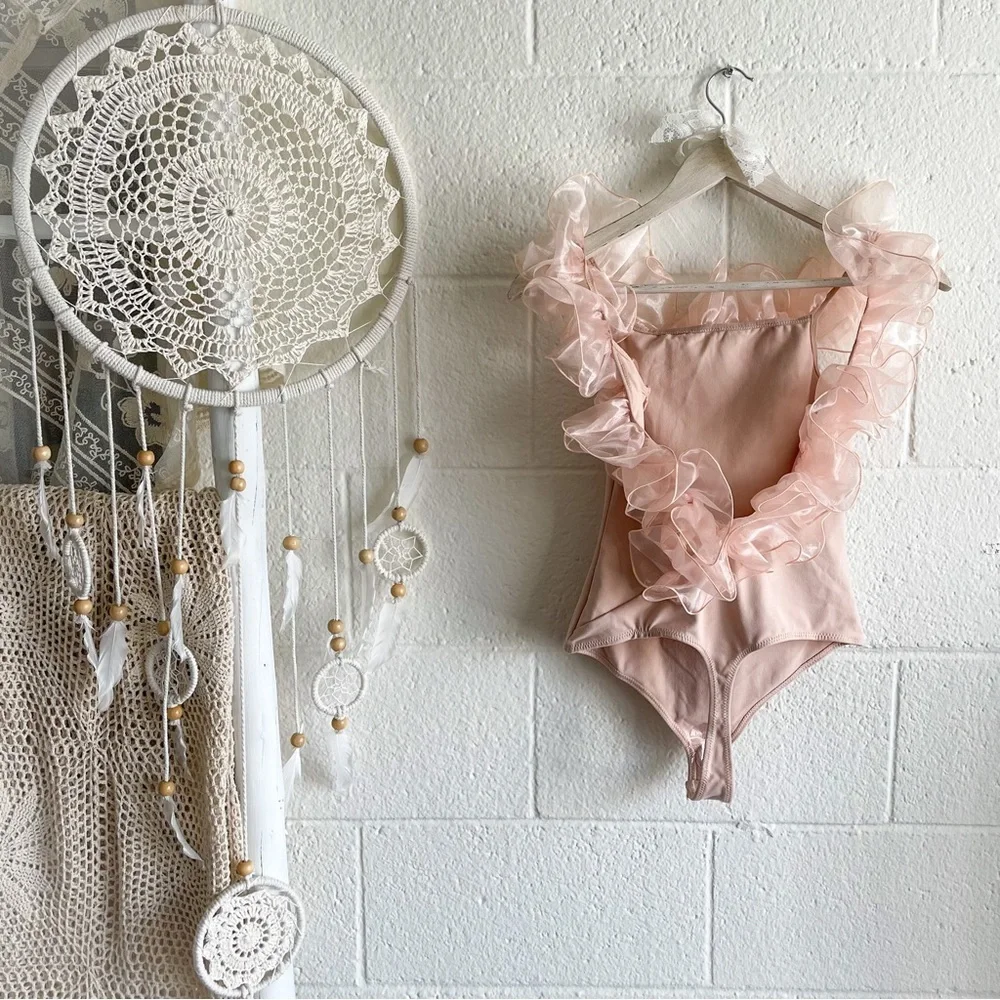 NWT Free People Haute Wired Bodysuit Pink Rose